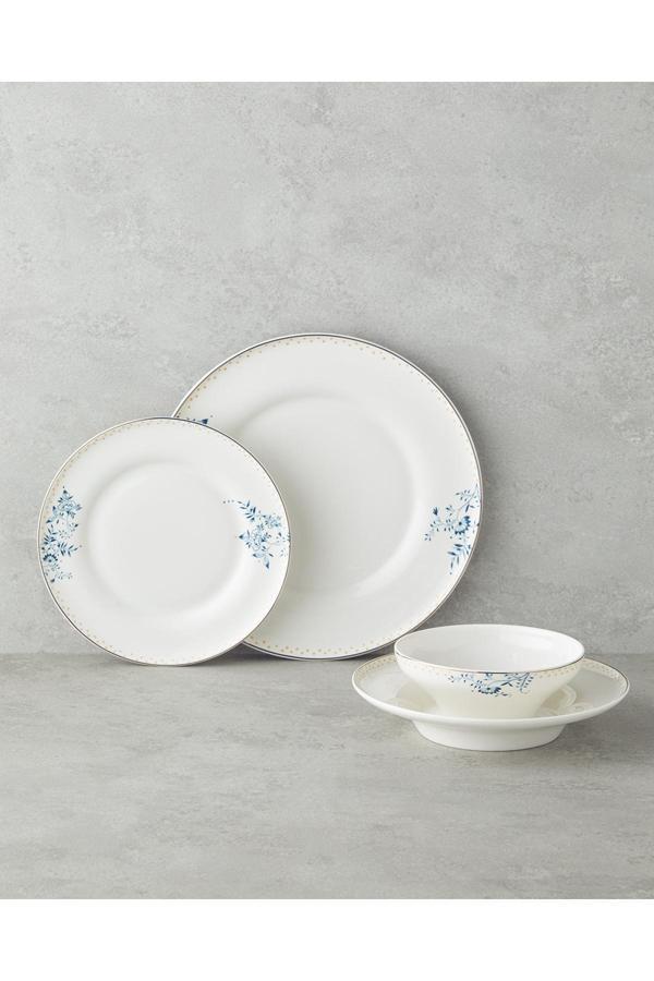 English Home Serenity Blue Bone Porselen Yemek Takımı 24 Parça 6 Kişilik Lacivert - Image 1
