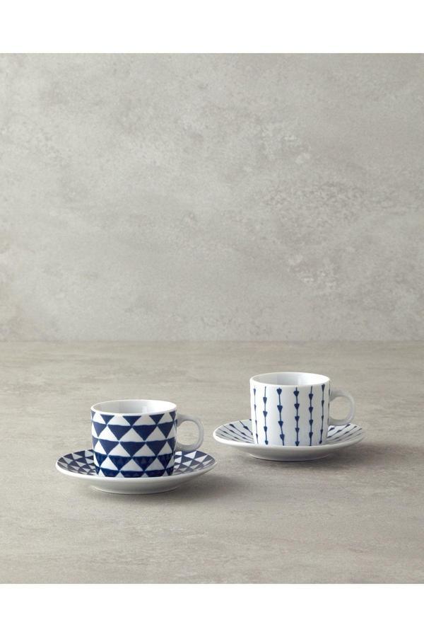 English Home Home Trin Porselen 2'Li Kahve Fincan Takımı 80 Ml Lacivert Yeni Mdl 976538 - Image 1