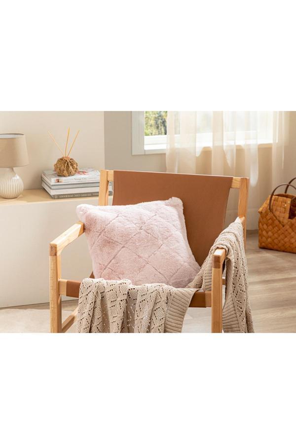 English Home Soft Touch Rabbit Peluş Kırlent Kılıfı 45X45 Cm Pudra - Image 1