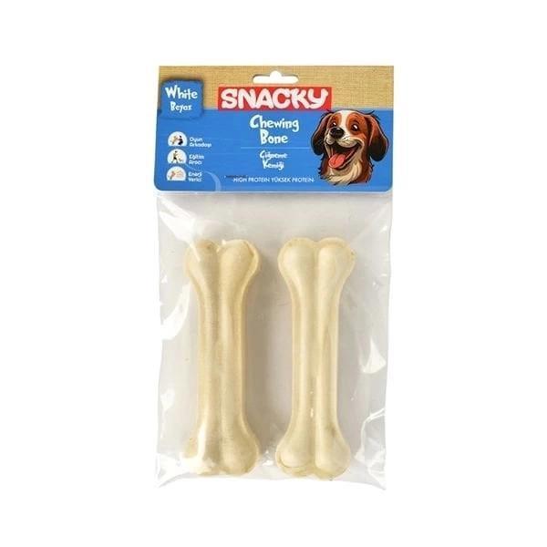 Snacky Beyaz Preslenmiş Yüksek Proteinli Köpek Çiğneme Kemiği 2 Adet 95 Gr - Image 1