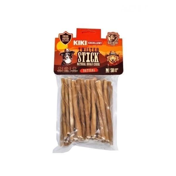 Kiki Excellent Sığır Derisinden Naturel Burgu Çubuk Kemik Köpek Ödülü 50 Adet - Image 1