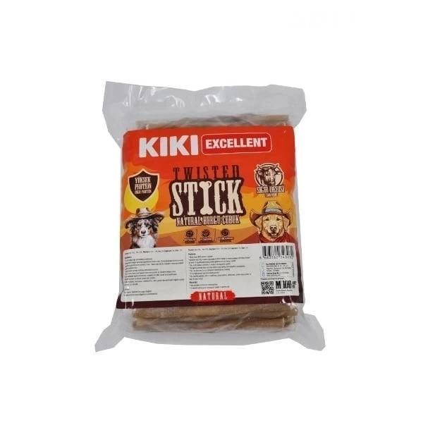 Kiki Excellent Sığır Derisinden Naturel Burgu Çubuk Kemik Köpek Ödülü 100 Adet - Image 1
