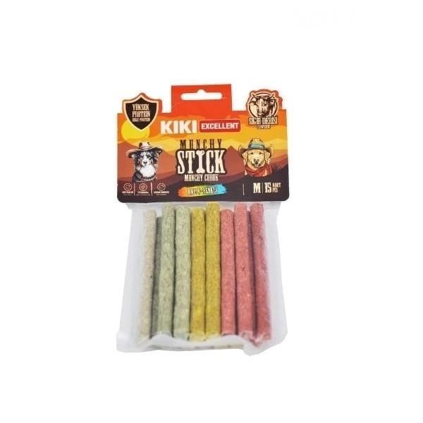Kiki Excellent Kalın Munchy Sığır Derisinden Çubuk Kemik Köpek Ödülü 15 Adet Renkli - Image 1