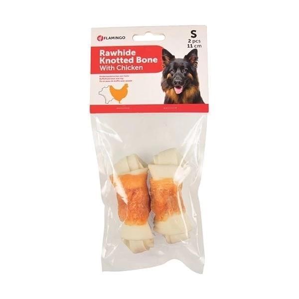 Flamingo Düğümlü Tavuklu Köpek Kemik Ödül Maması 2 Adet 11 Cm - Image 1