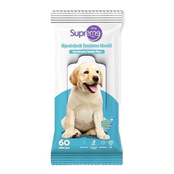 Supreme Kokusuz Hipoalerjenik Köpek Temizleme Mendili 60 Adet - Image 1
