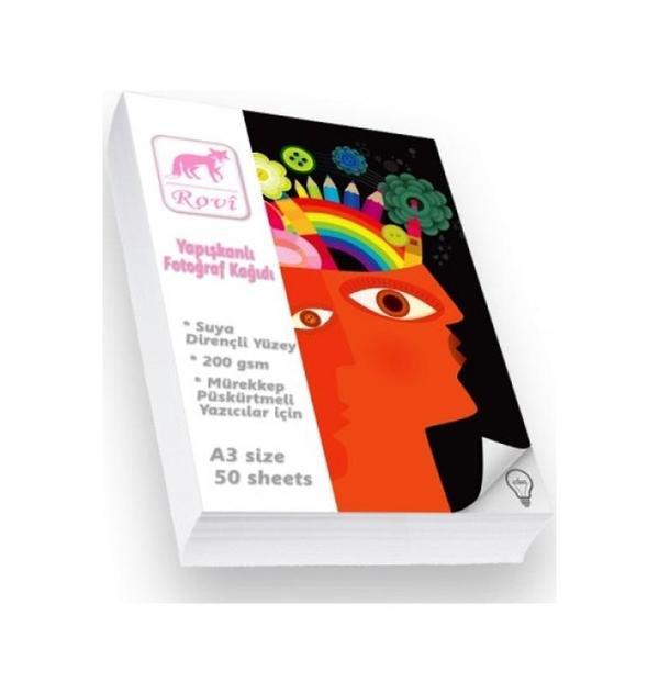 Rovi Fine-Art Yapışkanlı Fotoğraf Kağıdı - 200Gsm - 50 Yaprak A3 - Image 1