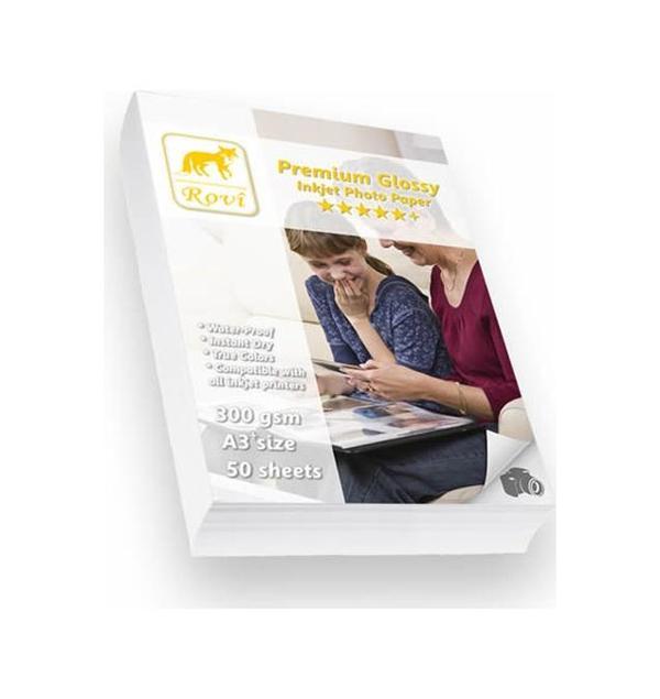 Rovi Premium Parlak Fotoğraf Kağıdı 300Gsm 50Yp A3+ - Image 1