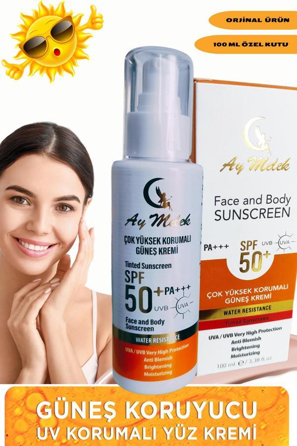 Aymelek Yüz Güneş Kremi Leke Karşıtı Yüksek Koruyuculu 100 Ml Tüm Ciltler Için Spf50+/Pa+++ - Image 1