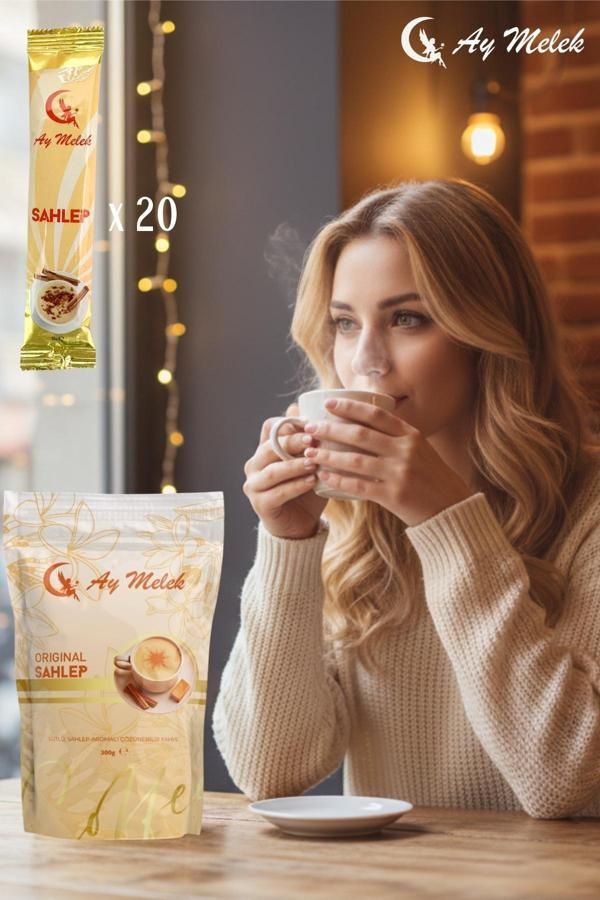 Aymelek Doğal Katkısız Sahlep Tek Kullanımlık Ambalajlı (300 Gr) Çözünebilir Hazır Salep - Image 1