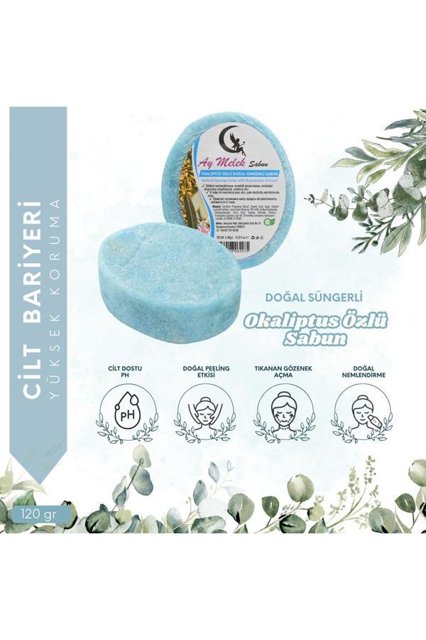 Aymelek Okaliptüs Özlü Süngerli Doğal Güzellik Sabunu Cilt Kırışıklık Önleyici Etkili - Image 1