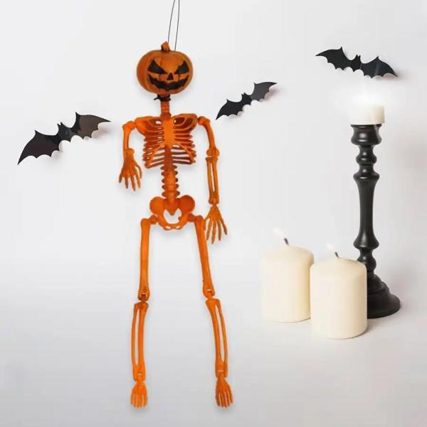 Halloween Plastik İskelet Dekor - Balkabağı - Image 1