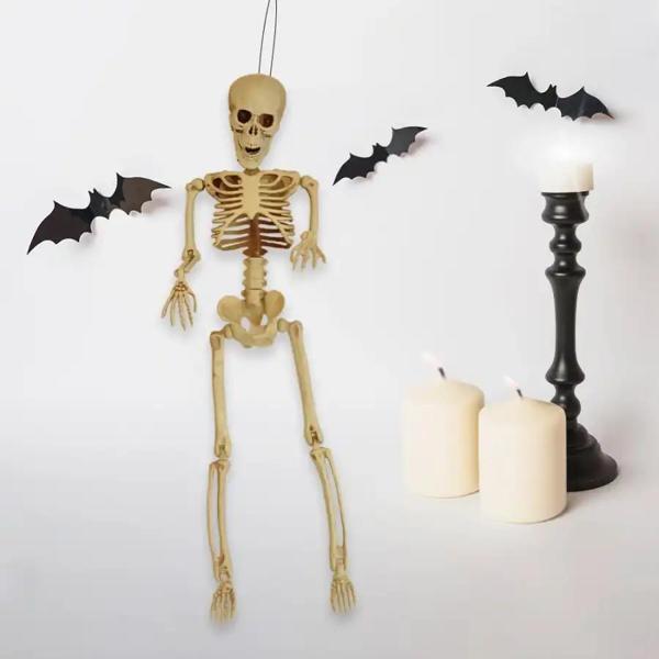 Halloween Plastik İskelet Dekor - Beyaz - Image 1
