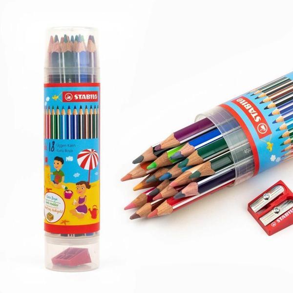 Supertrend Trio Thick Jumbo Kalın Kuru Boya 18 Renk Plastik Tüp - Image 1