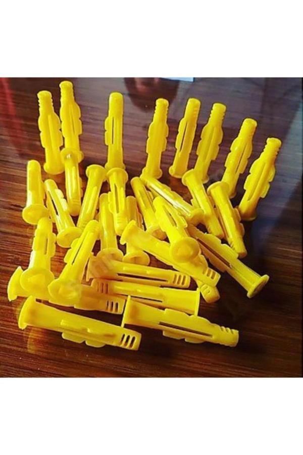 Brati Hand Tools 8Mm Roket Dübel Profesyonel 8Mm Plastik Sarı Dübel 8*50 (100 Adet) - Image 1
