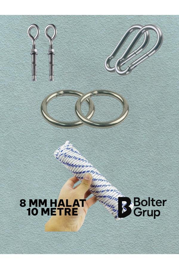 Brati Hand Tools Salıncak Hamak Box Torbası Tavan Asma Aparatı Salıncağı Çelik Dübel Karabina Halka Ve Halat Seti - Image 1