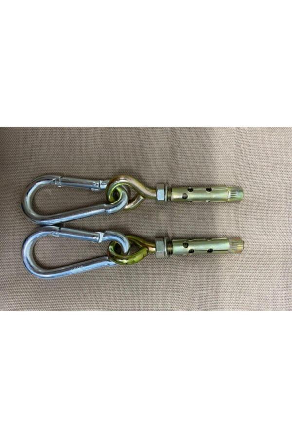 Brati Hand Tools Salıncak Asma Aparatı 2'Li Çelik Dübel & Karabina Kanca Takımı Dübel Tr Nemli Bir Bezle Silin. - Image 1