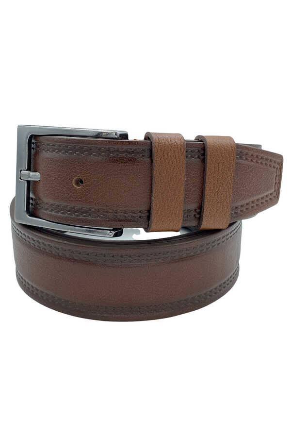 Kahverengi Hakiki Manda Derisi 4 cm.lik Spor Kemer (Tek Katmanlı Manda Derisi) - XD-411-28-ST - Image 1