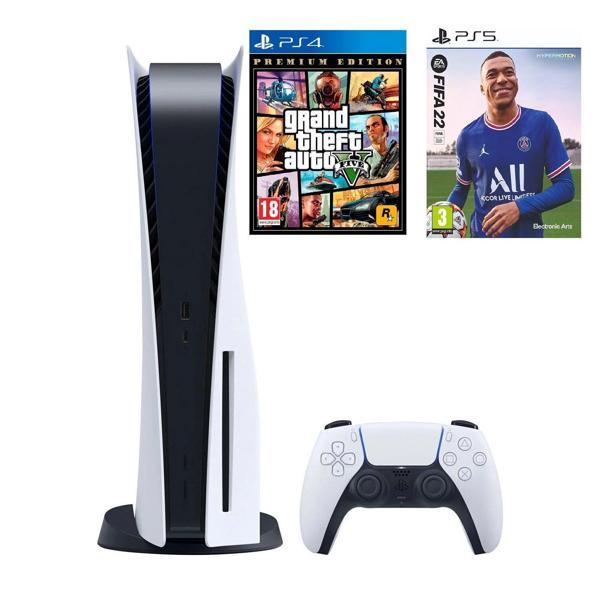 Sony Playstation 5 PS5 Oyun Konsolu + PS5 Fifa 2022 + PS4 GTA 5 (ithalatçı Garantili) - Image 1