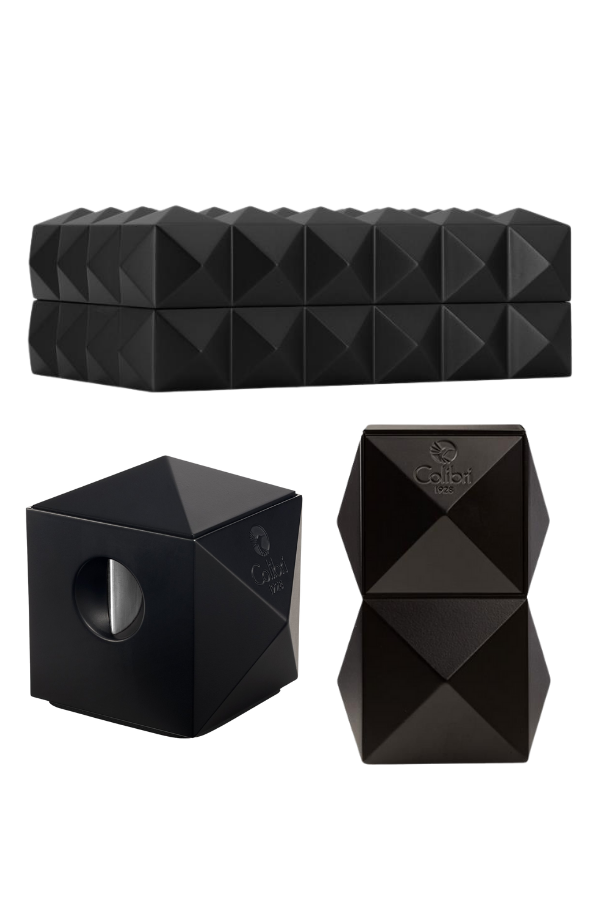 Colibri Quasar Çakmak Kesici Humidor Siyah Üçlü Puro Seti - Image 1