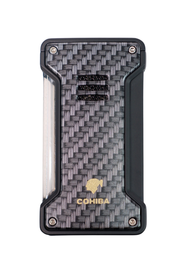 Cohiba Tek Torch Pürmüz Siyah Karbon Desenli Puro Çakmağı - Image 1