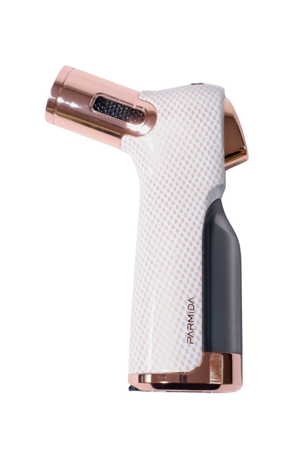 Parmida 4 Torch Pürmüz Beyaz Masa Tipi Puro Çakmağı - Image 1