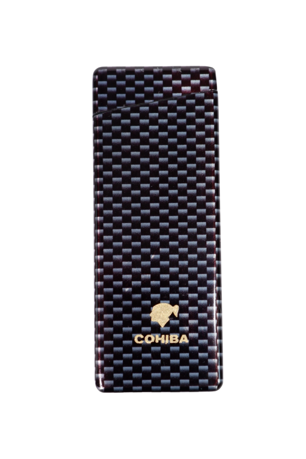 Cohiba Tek Torch Pürmüz Siyah Karbon Desenli Puro Çakmağı - Image 1