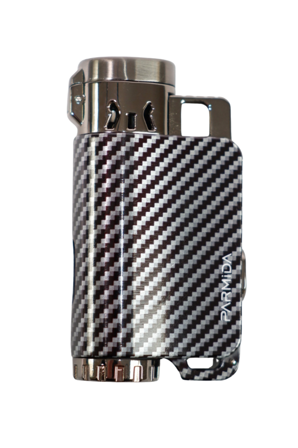 Parmida 3 Torch Pürmüz Siyah Karbon Desenli Puro Çakmağı - Image 1