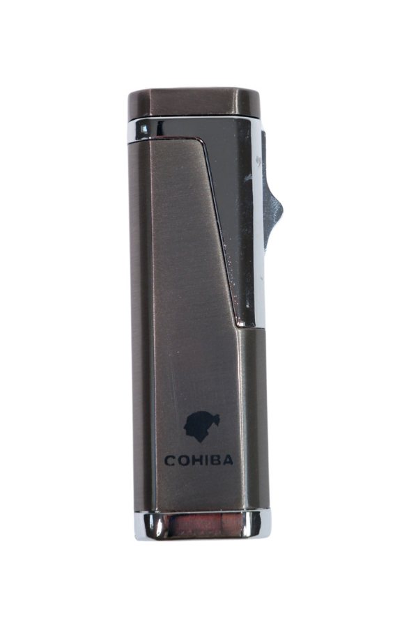Cohiba 3 Torch Pürmüz Gunmetal Karbon Desenli Puro Çakmağı - Image 1