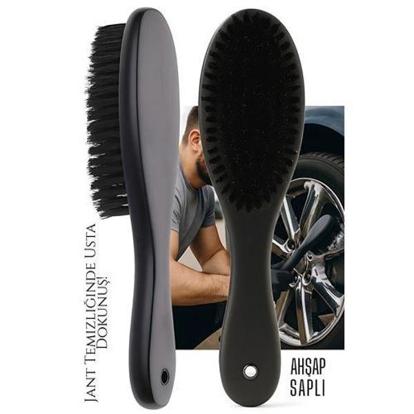 Jant Temizlik Fırçası Hassas Jant Temizleme Fırçası Ahşap Saplı - Image 1