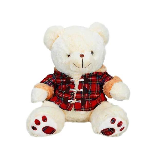Ekose Elbiseli Peluş Ayı 45 cm - Image 1