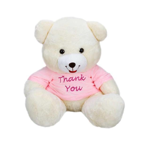 T-Shirtlü Oturan Peluş Ayı 60 cm - Image 1