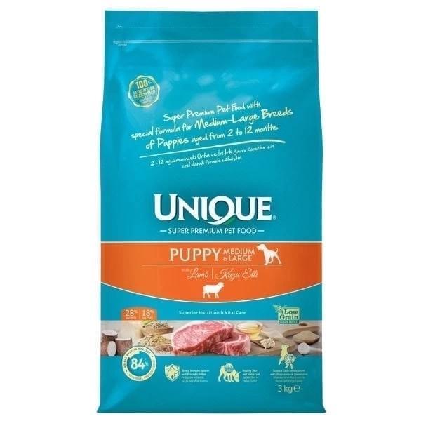 Unique Kuzu Etli Orta ve Büyük Irk Düşük Tahıllı Yavru Köpek Maması 3 Kg - Image 1