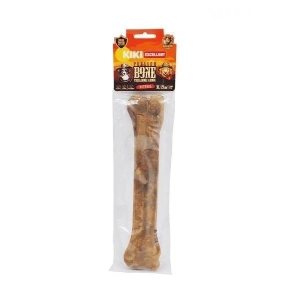 Kiki Excellent Sığır Derisinden Naturel Pres Kemik Köpek Ödülü 27 Cm - Image 1