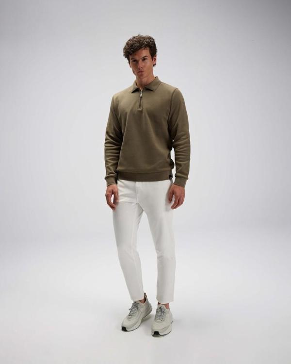 ELLESSE EM602-KH Erkek Haki Yarım Fermuarlı Polo Sweat - Image 1