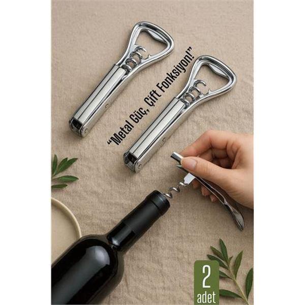 Modacar Barmen Tipi Şişe Açacağı ve Tirbuşon – 2’si 1 Arada | Ergonomik, Dayanıklı, Sofra Tipi Açacak  - Image 1