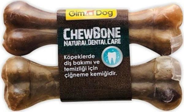 GimCat Gimdog chewbone press kemik 4,5" ikili naturel - Image 1