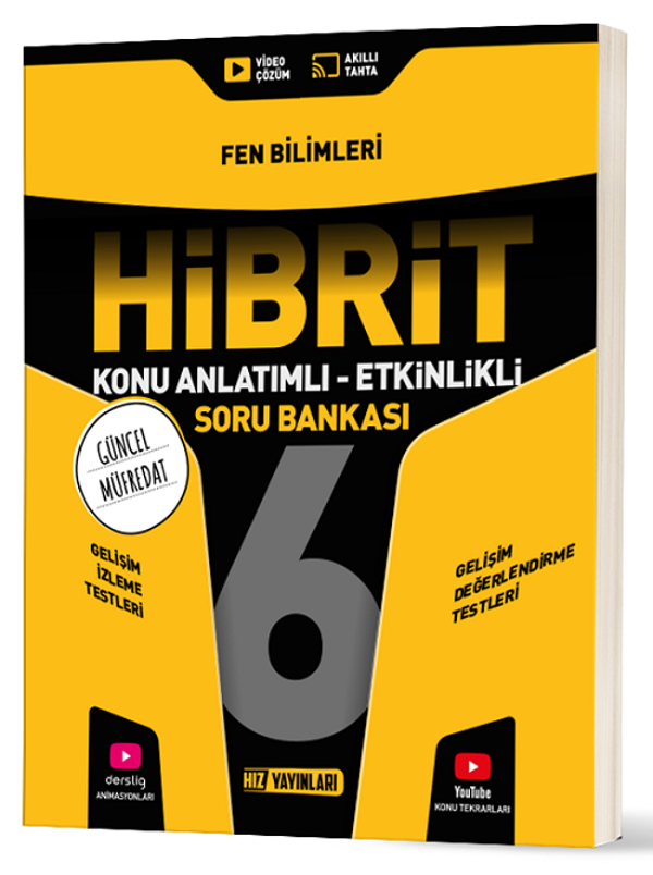 Hız Yayınları 6. Sınıf Fen Bilimleri Hibrit Konu Anlatımlı Etkinlikli Soru Bankası - Hız Yayınları - Image 1