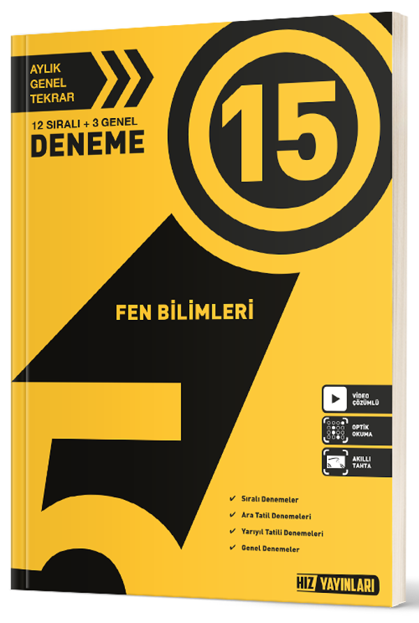 Hız Yayınları 5. Sınıf Fen Bilimleri 15 Deneme - Hız Yayınları - Image 1