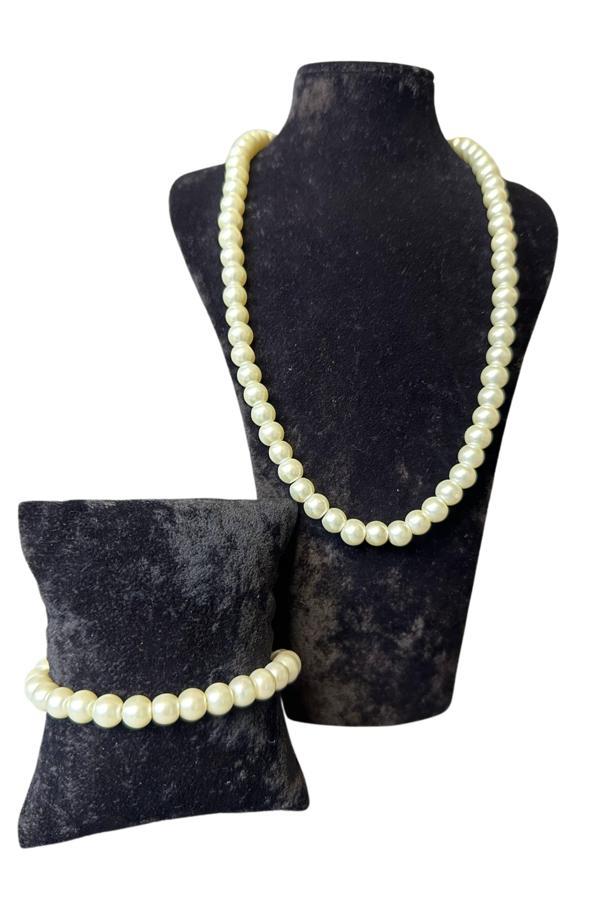 Uretti - Özlem 9422 7559 El Yapımı Cam İnci Kolye ve Bileklik Set - Image 1