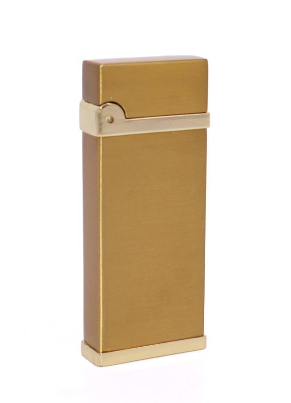 Metal Puro Çakmağı Brushed Gold - Tek Torch Jet Alev - Image 1
