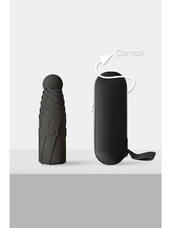 Mini Cep Boy Lüx Şemsiye UV Korumalı Siyah Mini Şemsiye - Image 1