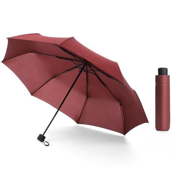 Mini Çanta Boy Bayan Şemsiyesi Bordo Manuel Şemsiye - Image 1