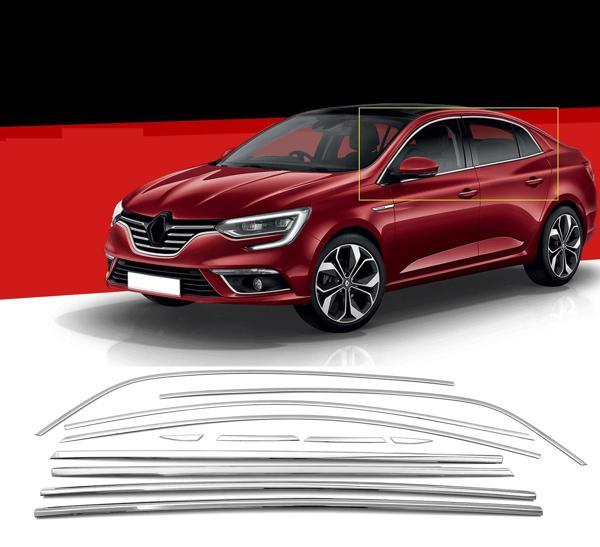 Renault Megane 4 SD Krom Cam Çıtası Tam Tur 12 Parça 2016+ - Image 1