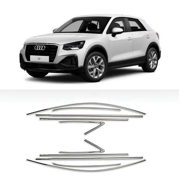 Audi Q2 Krom Cam Çıtası Tam Tur 10 Parça 2016+ - Image 1