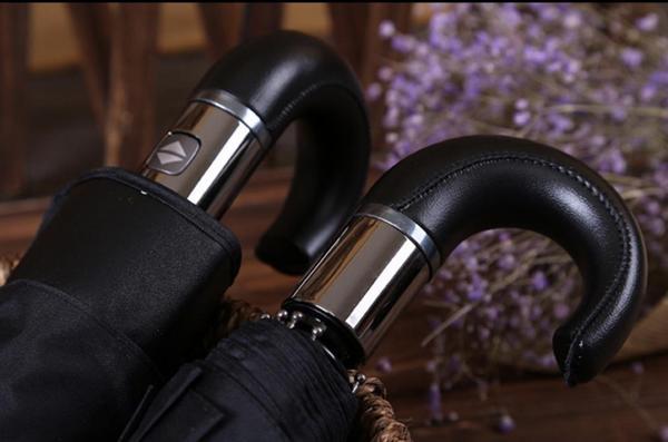 Marlux  Silver Series Tam Otomatik Deri Baston Erkek Şemsiye - Image 1