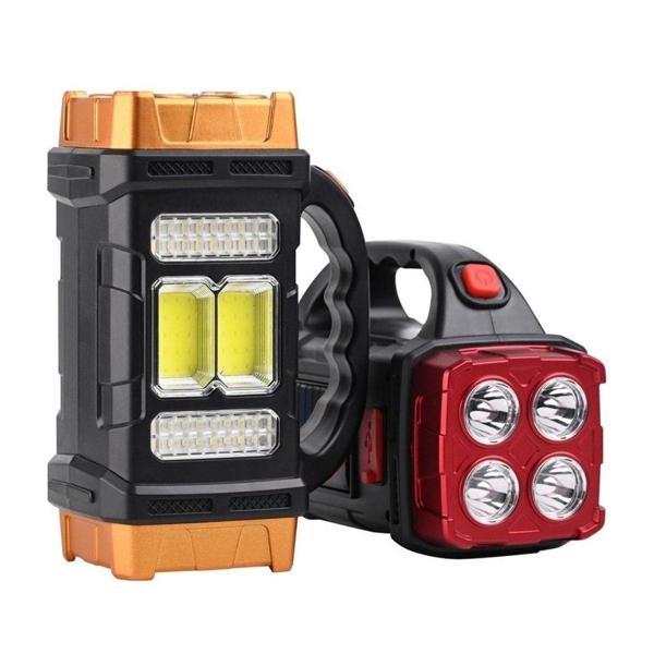 BUFFER® Solar ve USB Şarjlı LED + COB El Feneri | 1500 mAh Şarjlı Taşınabilir Çalışma Işığı–Su Geçirmez HB-2678 - Image 1