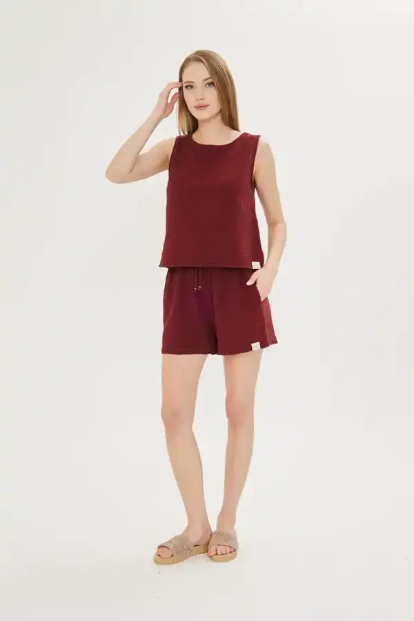 Sıfır Kol Müslin Bluz - Image 1