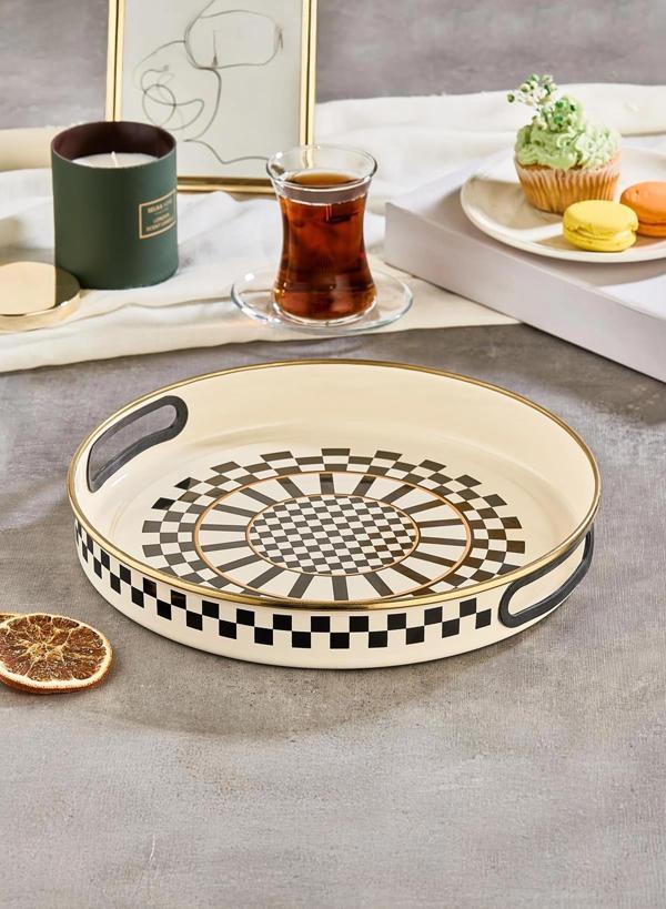 Prime Cream Emaye Servis Tepsisi – 28 CM - Image 1