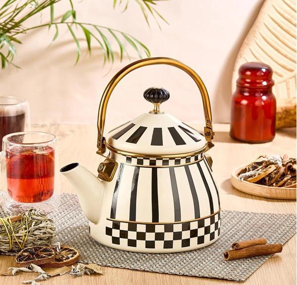 Prime Cream Emaye Bitki Çayı Demliği - Image 1