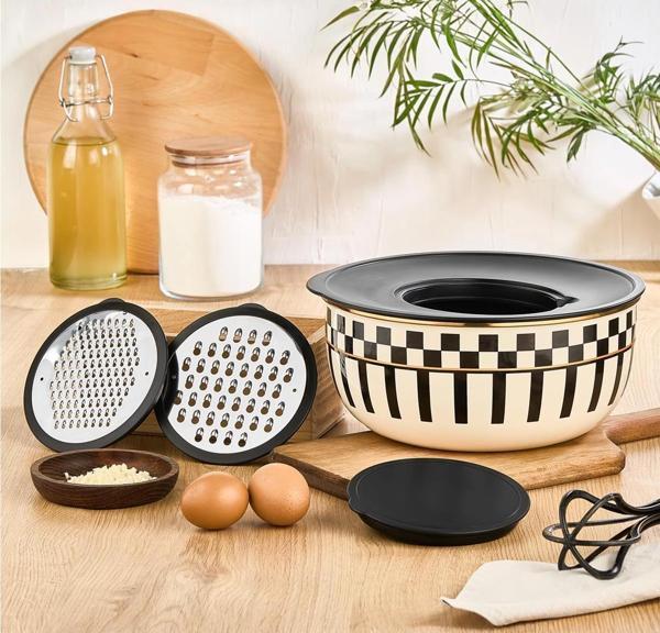 Prime Cream 5 Parça Rendeli Saklama ve Karıştırma Kabı – 24 CM - Image 1